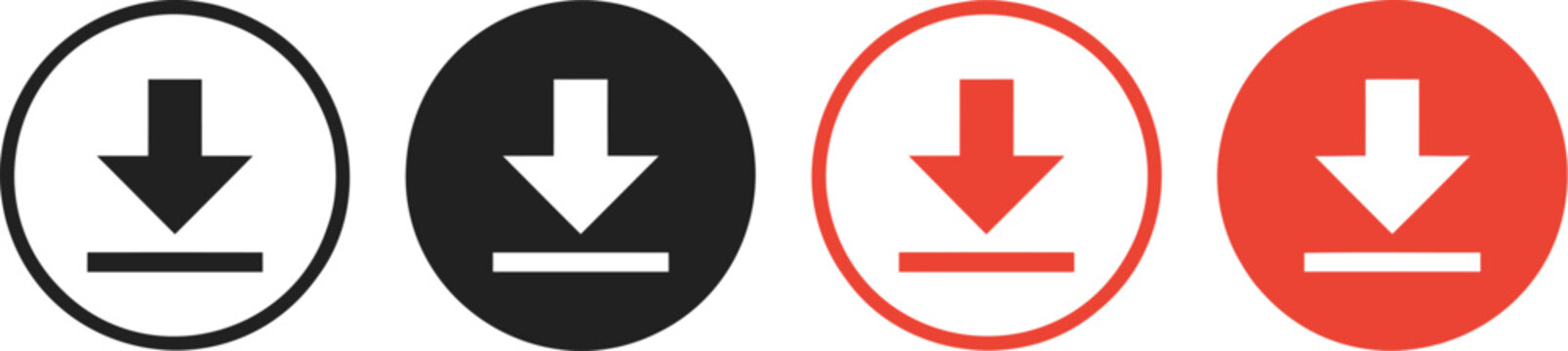 Download arrow in circle button collection.