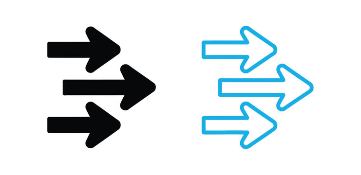 Fast forward icons illustrating quick navigation, playback acceleration, forward direction controls, and clean minimalist vector graphics for multimedia and digital interface design.