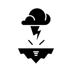 Fototapeta premium Lightning attacking earth icon