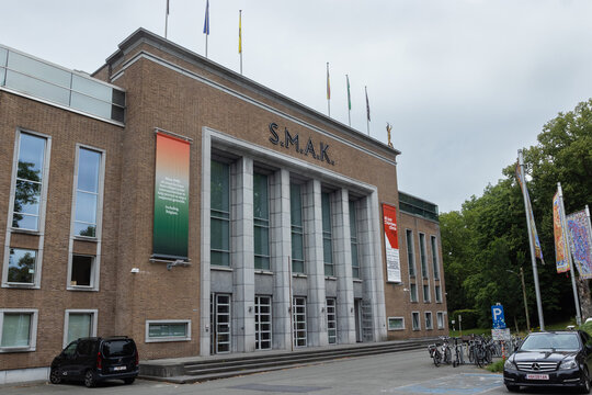 GHENT, BELGIUM, 30 JUNE 2026: Exterior view of the Municipal Museum of Contemporary Art (Stedelijk Museum voor Actuele Kunst) in Ghent. The new museum opened to the public on 7 May 1999.