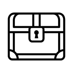 Simple Outline Minimalist Treasure Chest With Lock Symbol Graphic © Robet