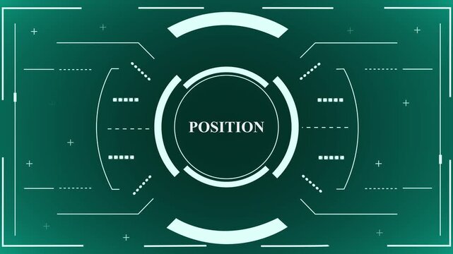 Futuristic HUD interface design with target sight and circular elements on a clean blue background graphic,A high-tech digital HUD overlay featuring circular target elements and precision positioning 