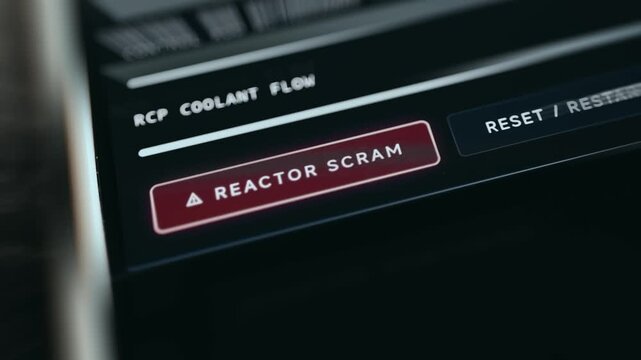Reactor SCRAM button being activated by tap