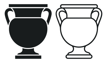 Black and white carousel horse icon set with simple and filled styles on transparent background © Артур Дацко