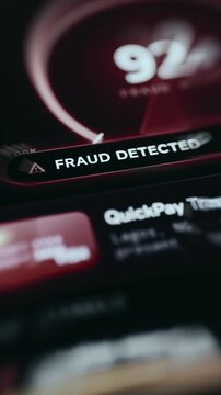 Fraud Detected message, transaction flagged as fraudulent