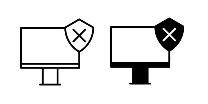 Ad Block Privacy Icon for secure browsing advertisement blocking and online privacy protection use in UI UX websites apps and systems Vector illustration with stroke and fill on a white background.