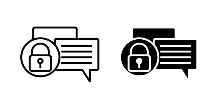 Encrypted Communication Icon for secure messaging protected connections and data privacy use in UI UX websites apps and systems Vector illustration with stroke and fill on a white background.