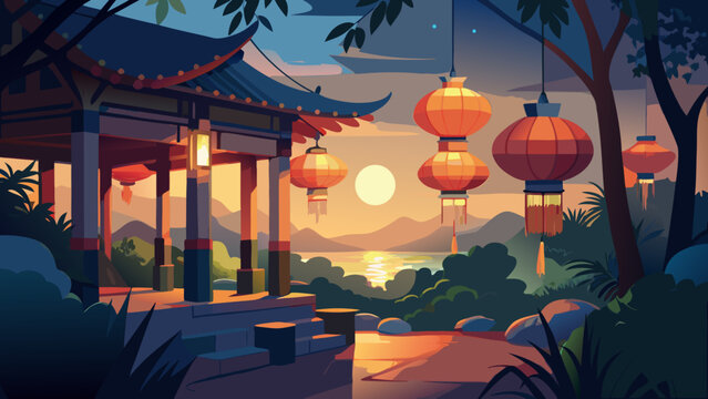 chinese lantern at night