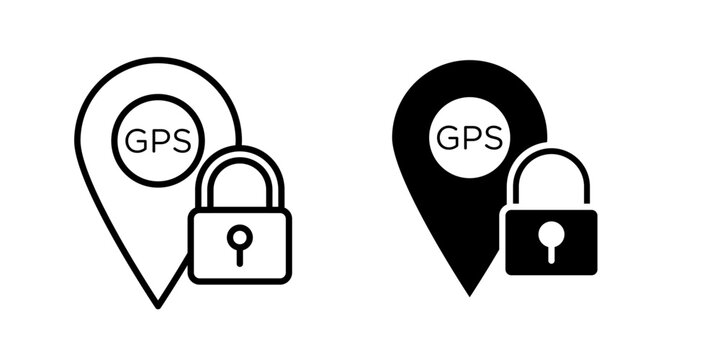GPS Privacy Icon for personal data compliance privacy management and secure information handling use in UI UX websites apps and systems Vector illustration with stroke and fill on a white background.