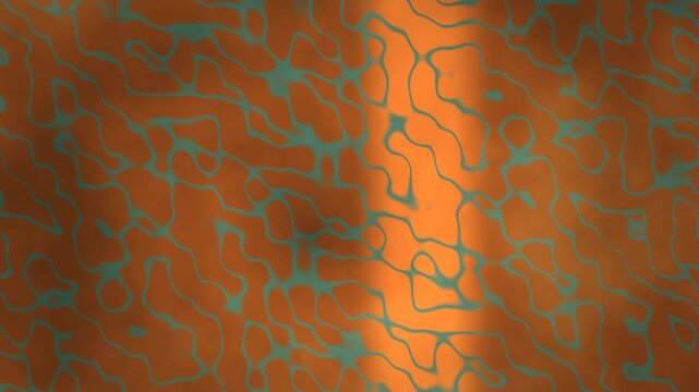Abstract patterns with orange and teal colors on a textured surface