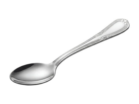 Elegant Stainless Steel Teaspoon Isolated on Transparent Background