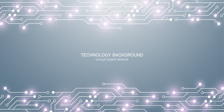 Motherboard technology circuit board background texture design. Creative idea AI banner concept for internet technology. Digital motherboard concept for poster, cover, banner, header, web template