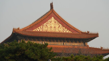 Obraz premium The old buildings view in the old temple of the China