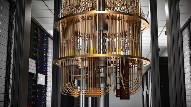 Quantum computing system installed inside modern data center server racks