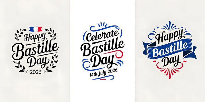 Celebratory French National Holiday Greeting Cards with Fireworks and Flags Design