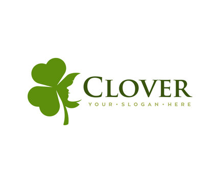 negative space clover leaf logo vector