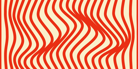 Vintage circus background with red wave pattern abstract stripes © Rayyan