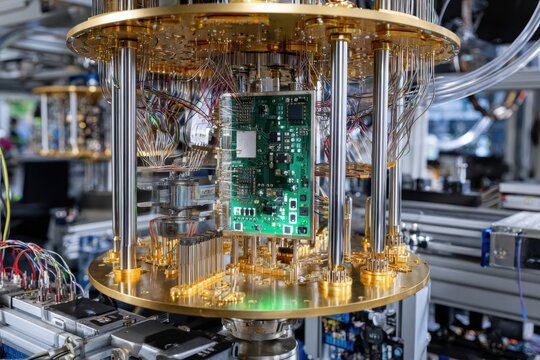 Advanced quantum computer components demonstrate cutting-edge technology in research lab