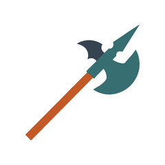 Fototapeta premium Teal colored battle axe weapon.
