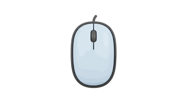 Computer mouse with cord and button.