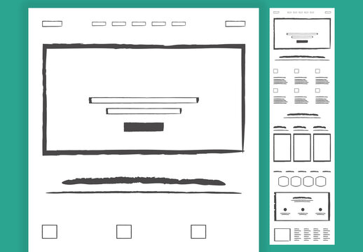Hand Drawn Website Wireframe Landing Page Template