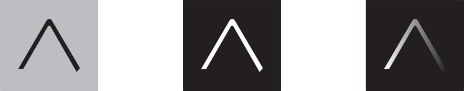 Chevron up icon set in button style with upward arrow symbol. Expand, scroll top and dropdown navigation icons
