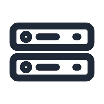 Hosting line icon, cloud database outline symbol