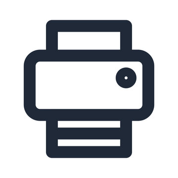 Printer device line icon, device outline symbol