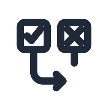 Supervised line icon, artificial intelligence outline symbol