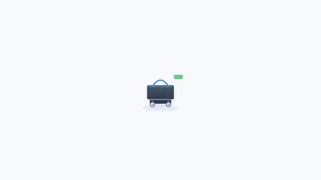 Flat Design Animation of a Moving Storage Cart with Data Blocks
