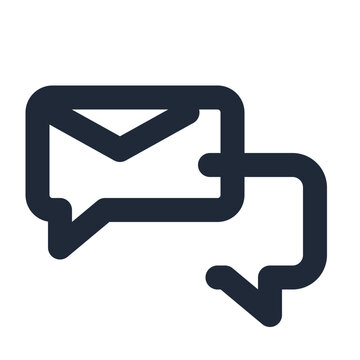 Email chat line icon, email outline symbol