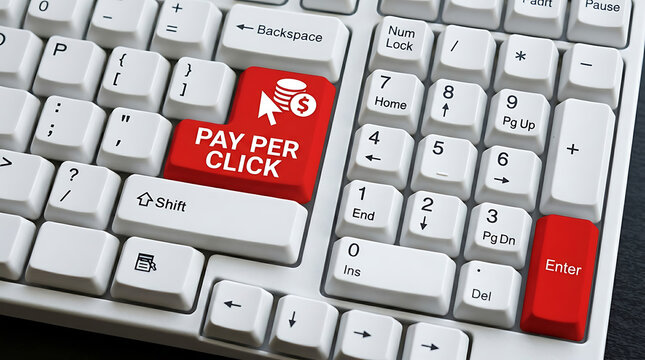 Pay Per Click Keyboard Button &ndash; PPC Advertising, Search Engine Marketing and Digital Marketing Concept