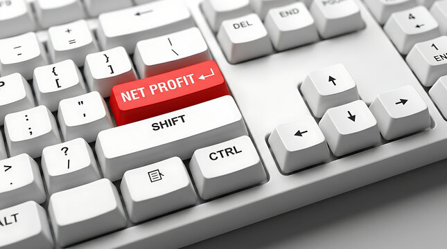 Net Profit Keyboard Button &ndash; Business Finance, Profitability and Financial Performance Concept