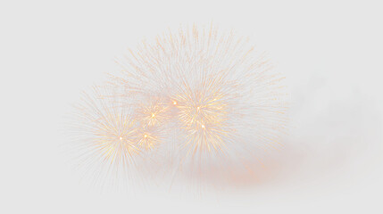 Fototapeta premium Bright fireworkburst on transparent background with glowing particles spreading outwards at night