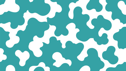 Abstract teal and white camouflage pattern background for graphic design, textiles, and branding. Flat vector illustration EPS 10. © Muchib R.