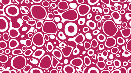 Fototapeta premium Abstract white bubble pattern on magenta background — seamless texture for backgrounds, design, wallpaper, textiles, and packaging. Flat vector illustration EPS 10.