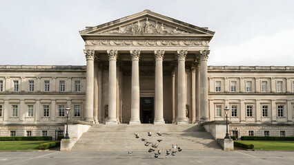 Obraz premium Grand neoclassical building with columns and steps