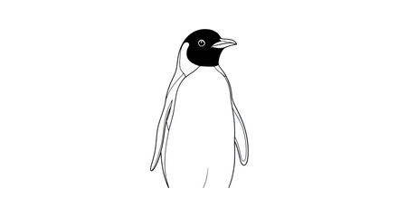 Penguin standing alone in profile view. © roge