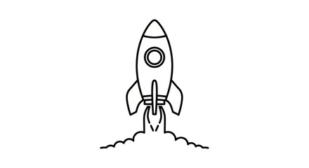 Rocket Ship Launching into Space. © just