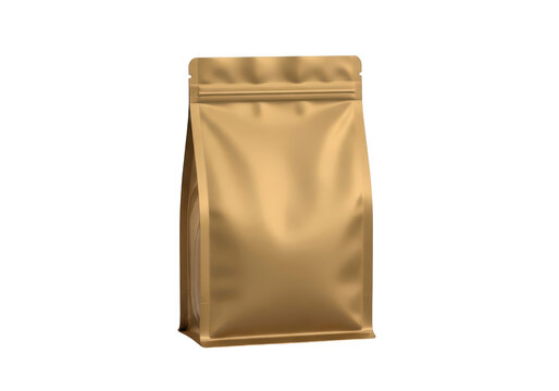 Gold matte zipper pouch mockup packaging with packaging, metallic