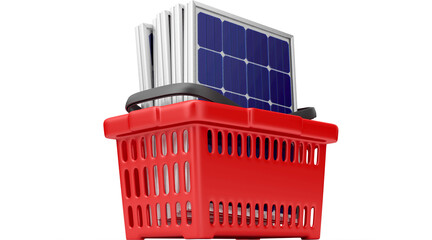 Fototapeta premium solar panel basket png isolated