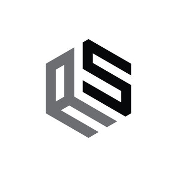 Modern Hexagonal RS Monogram Logo Design