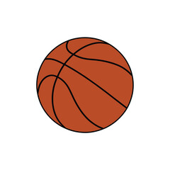 Obraz premium Orange Basketball Illustration Isolated on White Background