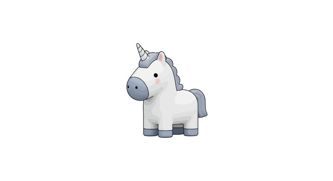 White Unicorn Toy Figurine Side View.
