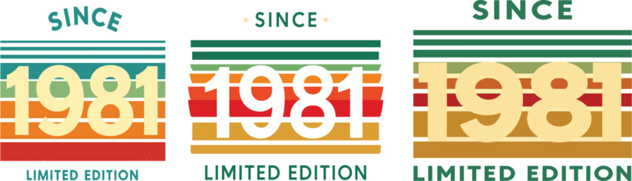 Limited edition 1981 retro style badge design