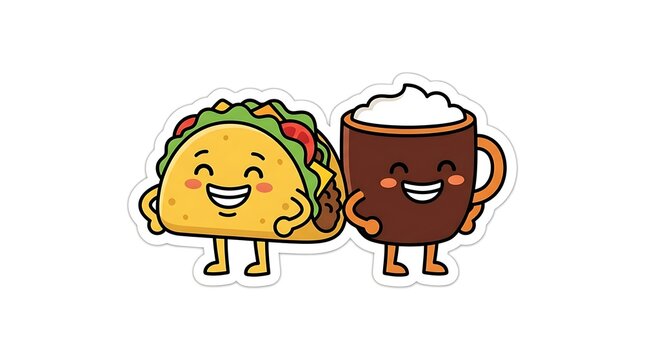 Taco and coffee friends forever on friendship day