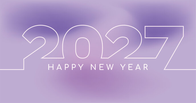 Happy New Year 2027 Greeting Card, Banner, Background
