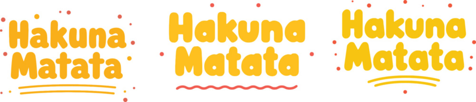 Happy colorful hakuna matata text with confetti background