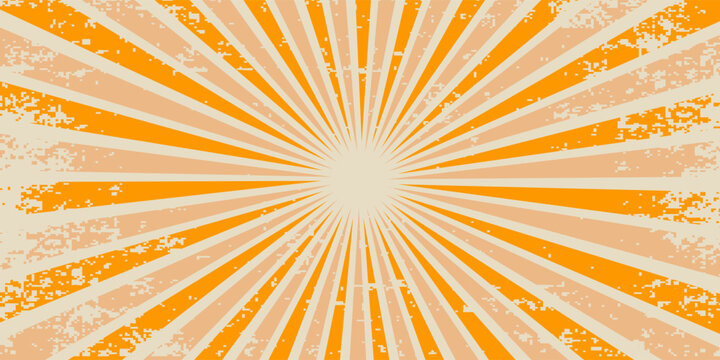 Retro vintage spiral wavy rays sunburst background pattern radial spiral stripes burst comic beam lines grunge texture circus carnival summer backdrop vector illustration groovy retro swirl burst.