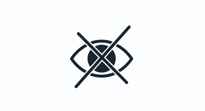 No eye vision symbol icon.